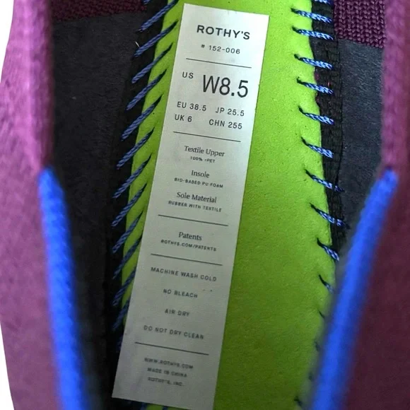 ROTHY’s “The Point II” Maroon & Gold Woven Flats - Picture 13 of 14